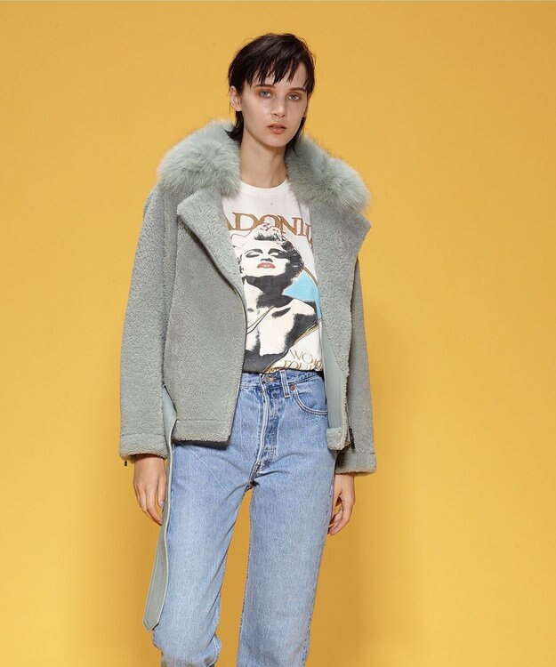 GRACE CONTINENTAL ムートンボアジャケット グリーン