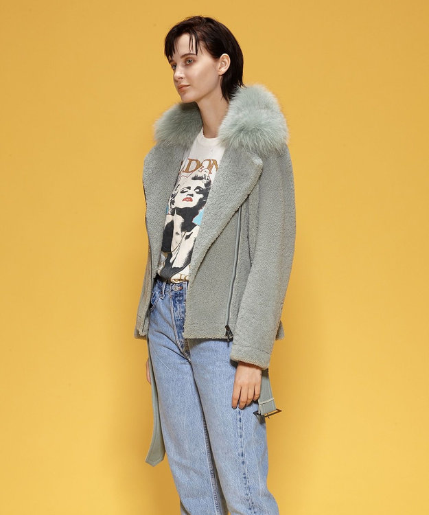 GRACE CONTINENTAL ムートンボアジャケット グリーン