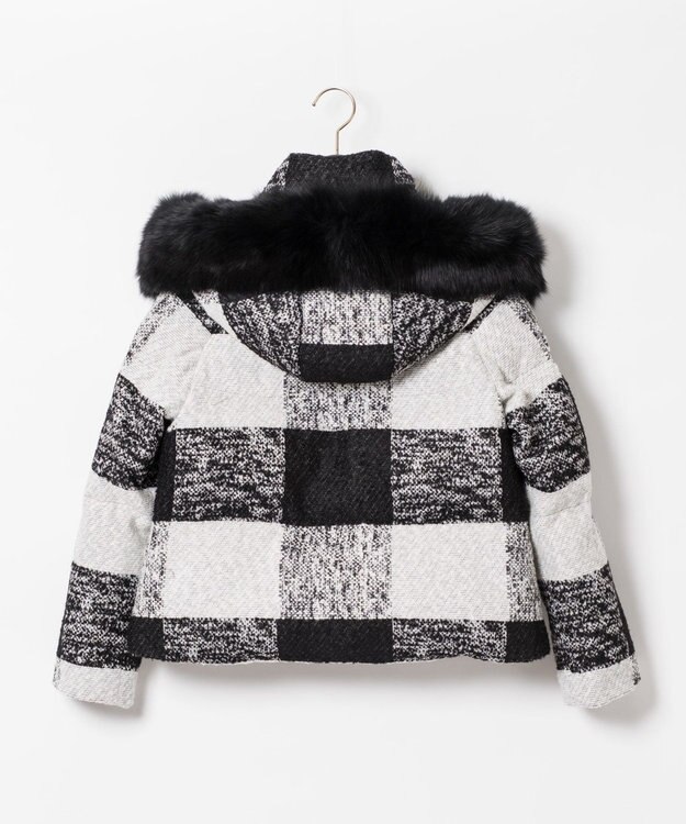 GRACE CONTINENTAL チェックショートダウンジャケット ブラック