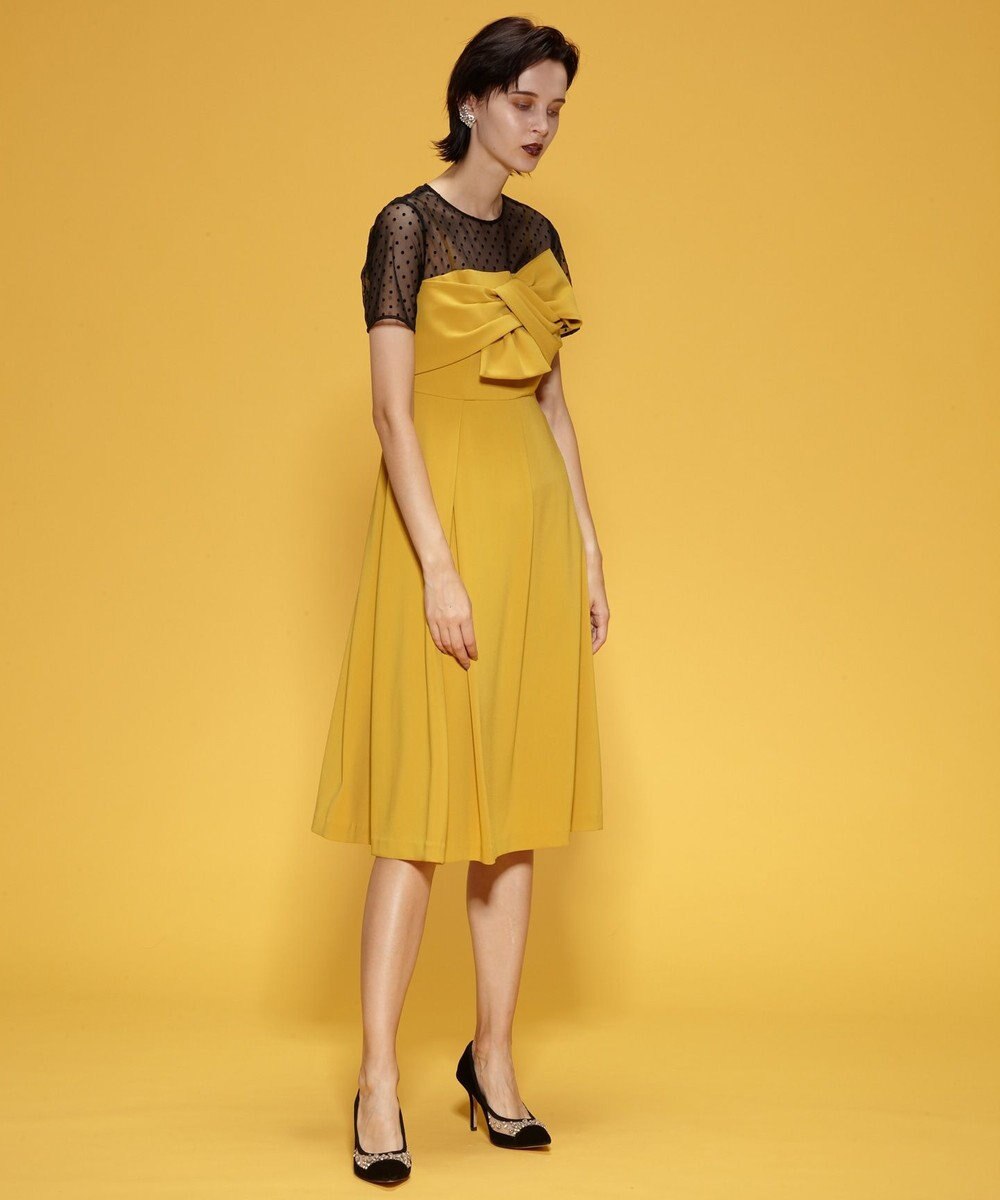 フロントリボンドレープワンピース Grace Continental Grace Continental グレースコンチネンタル 通販 フロントリボンドレープワンピース Grace Continental Grace Continental グレースコンチネンタル 通販