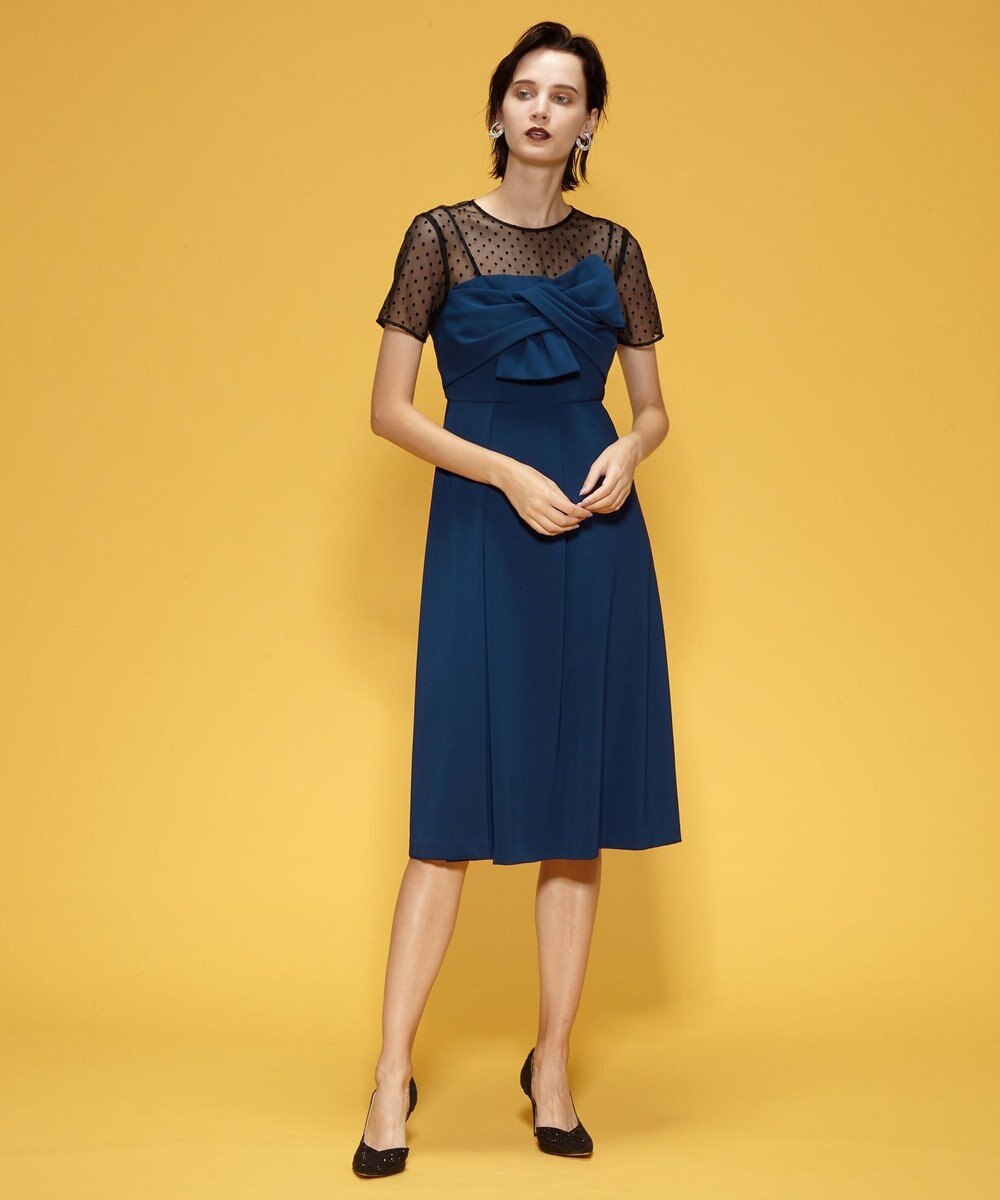 フロントリボンドレープワンピース grace continental grace continental グレースコンチネンタル 通販