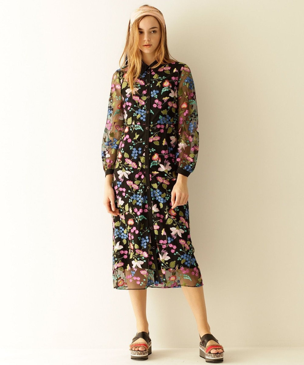 チュール刺繍シャツワンピース Grace Continental Grace Continental グレースコンチネンタル 通販 チュール刺繍シャツワンピース Grace Continental Grace Continental グレースコンチネンタル 通販