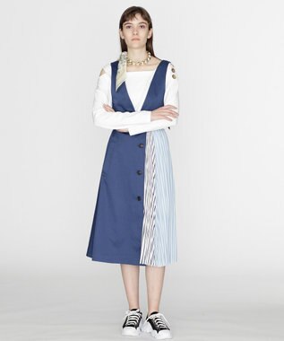 トレンチプリーツワンピース ネイビー 36