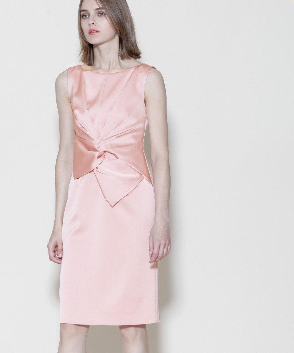 GRACE CONTINENTAL サテンクロスドレープワンピース
