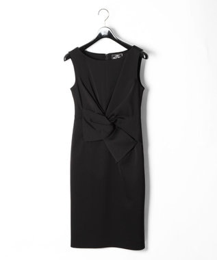 GRACE CONTINENTAL サテンクロスドレープワンピース ブラック