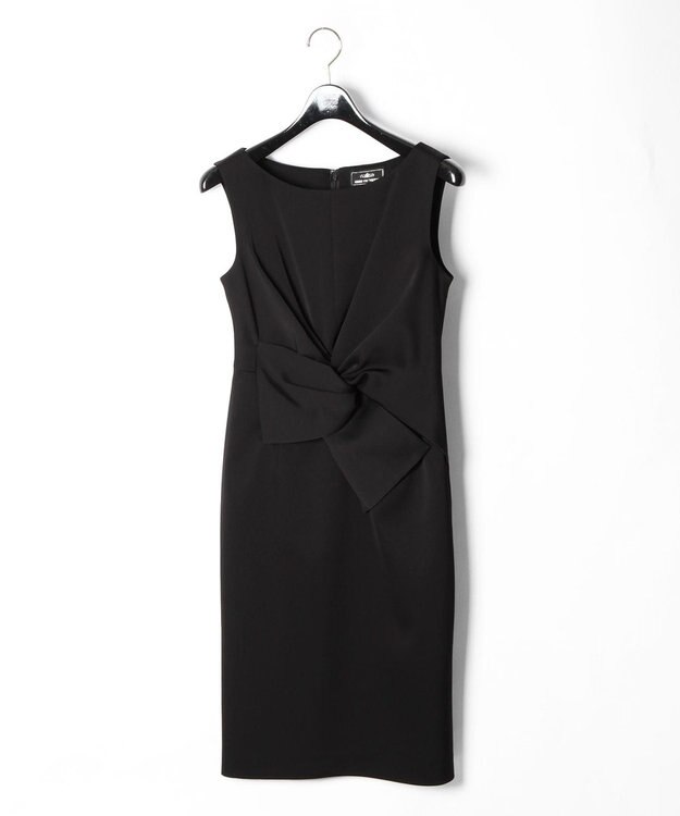 GRACE CONTINENTAL サテンクロスドレープワンピース ブラック