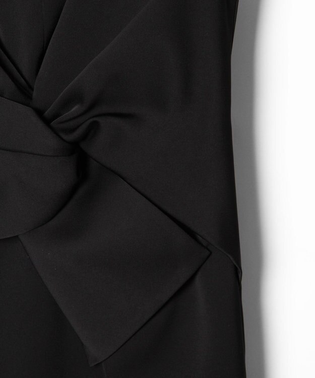 GRACE CONTINENTAL サテンクロスドレープワンピース ブラック