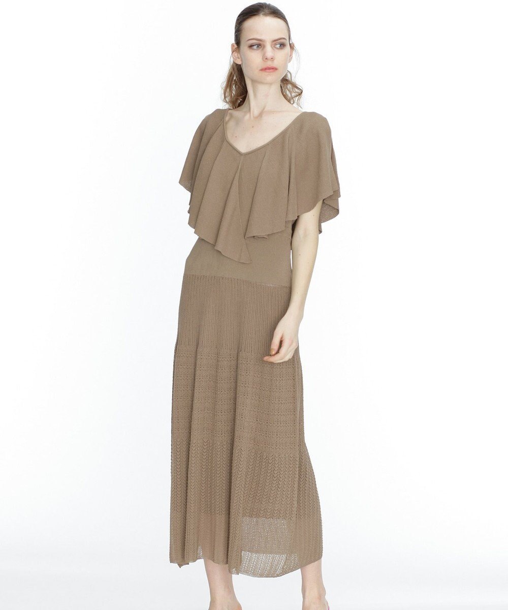 フリルリブロングニットワンピース Grace Continental Grace Continental グレースコンチネンタル 通販 フリルリブロングニットワンピース Grace Continental Grace Continental グレースコンチネンタル 通販