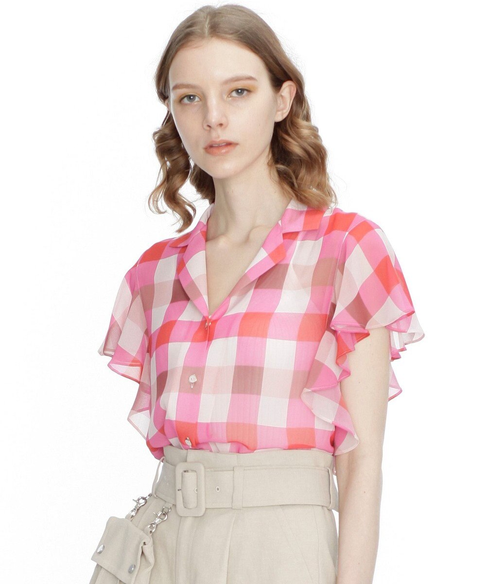 チェックフリルブラウス Grace Continental Grace Continental グレースコンチネンタル 通販 チェックフリルブラウス Grace Continental Grace Continental グレースコンチネンタル 通販