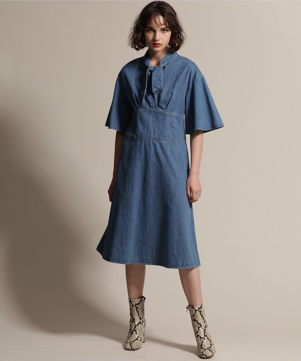 ボウタイデニムフレアワンピース Grace Continental Grace Continental グレースコンチネンタル 通販