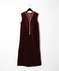 AP32 GRACECONTINENTAL トリコットベロアサロペット　ボルドー トリコットベロアサロペット / GRACE CONTINENTAL | GRACE
