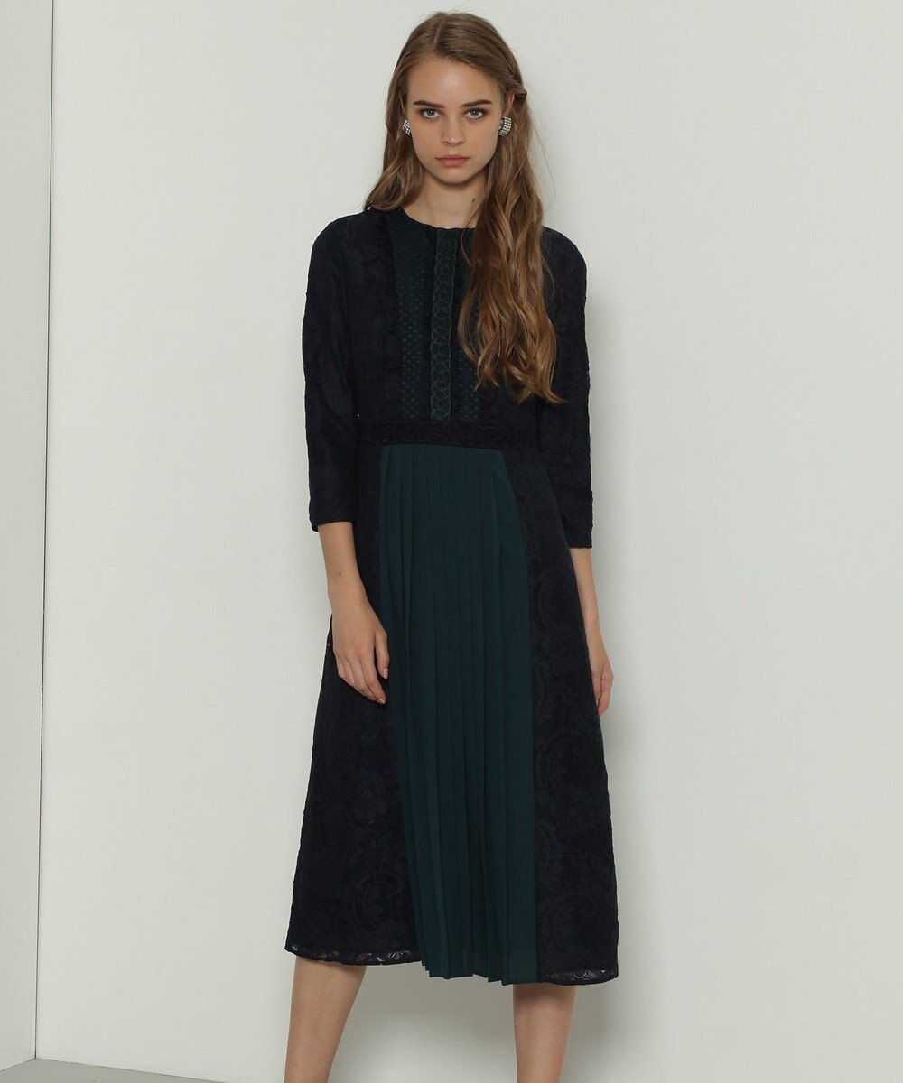 プリーツ切替レースドレス Grace Continental Grace Continental グレースコンチネンタル 通販