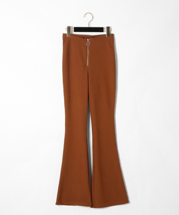 GRACE CONTINENTAL ベロアフレアパンツ キャメル
