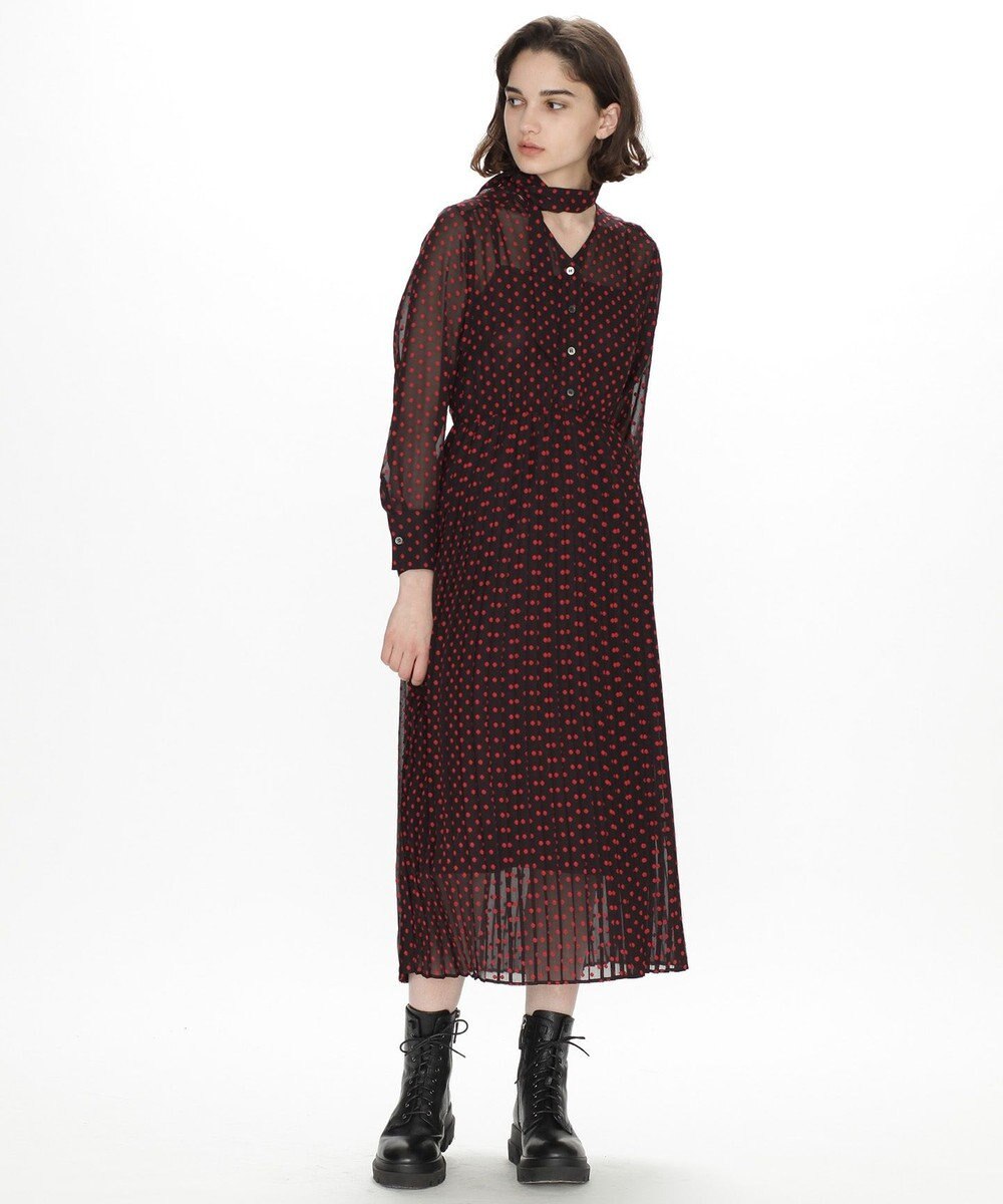 ドットジャガードボウタイワンピース Grace Continental Grace Continental グレースコンチネンタル 通販