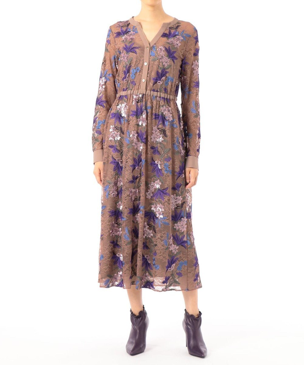 フラワーライン刺繍ワンピース Grace Continental Grace Continental グレースコンチネンタル 通販