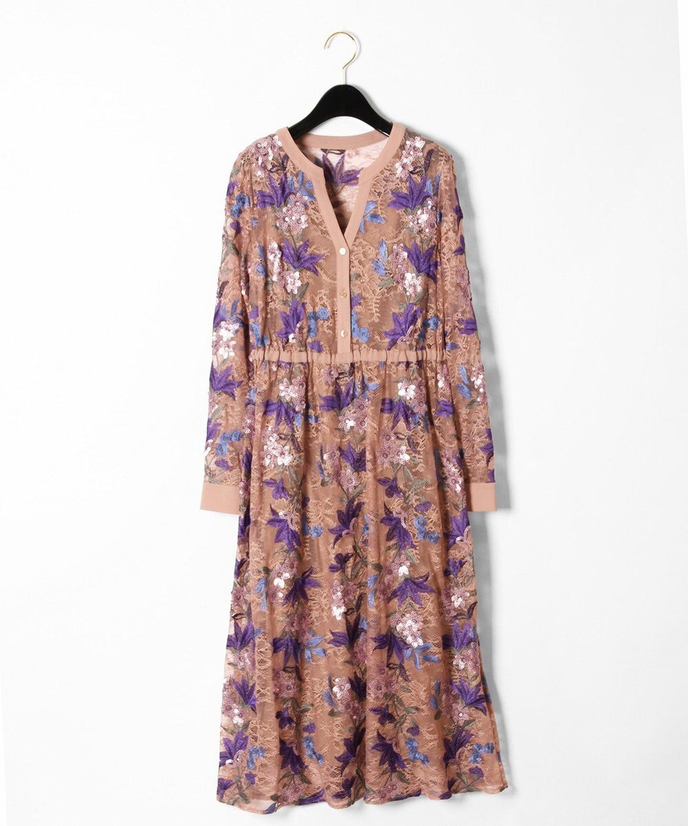 フラワーライン刺繍ワンピース Grace Continental Grace Continental グレースコンチネンタル 通販 フラワーライン刺繍ワンピース Grace Continental Grace Continental グレースコンチネンタル 通販