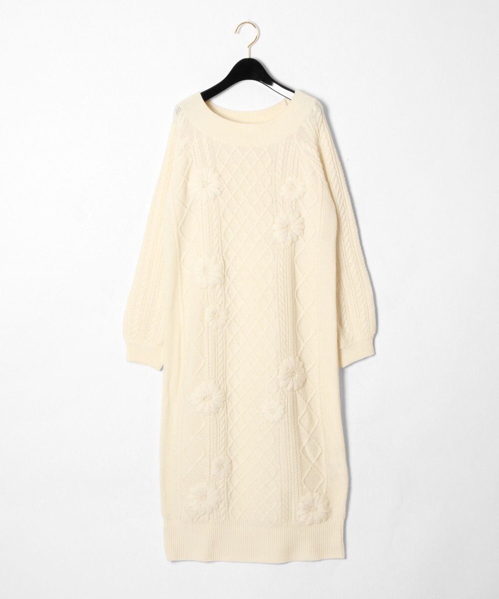 刺繍ケーブルニットワンピース Grace Continental Grace Continental グレースコンチネンタル 通販 刺繍ケーブルニットワンピース Grace Continental Grace Continental グレースコンチネンタル 通販
