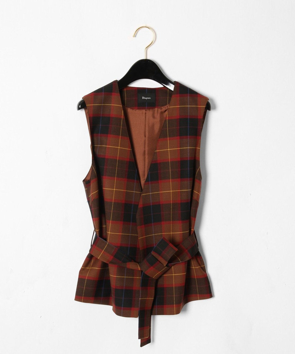 ベルト付チェックベスト Grace Continental Grace Continental グレースコンチネンタル 通販 ベルト付チェックベスト Grace Continental Grace Continental グレースコンチネンタル 通販