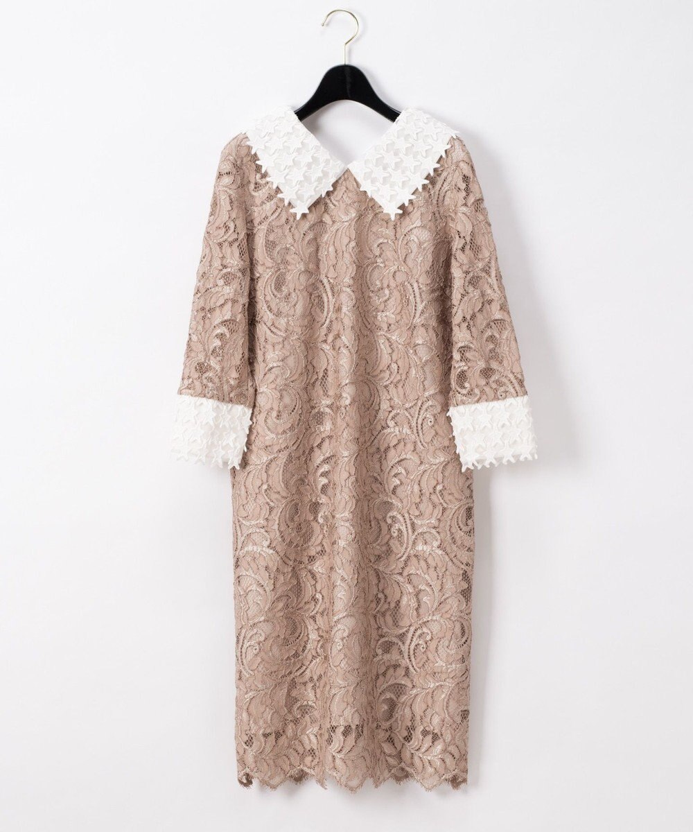 スター刺繍カラーレースワンピース Grace Continental Grace Continental グレースコンチネンタル 通販 スター刺繍カラーレースワンピース Grace Continental Grace Continental グレースコンチネンタル 通販