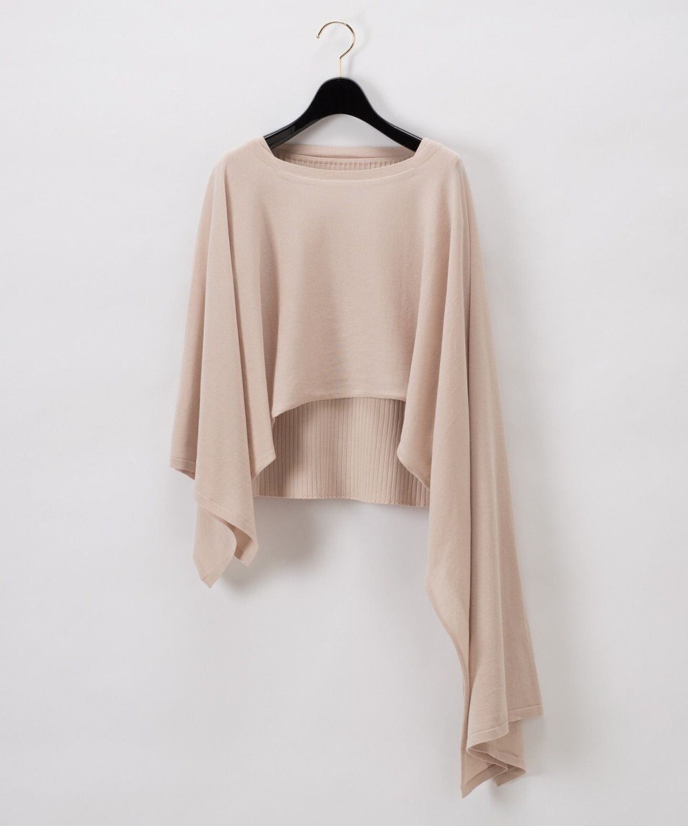 GRACE CONTINENTAL ポンチョアシメニットトップ ベージュ