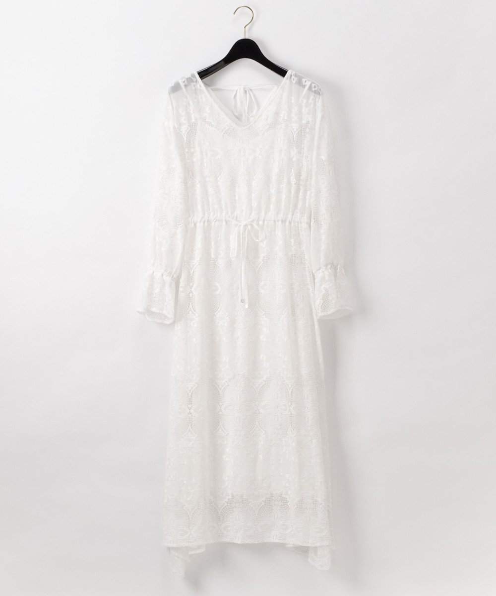 刺繍レースワンピース ブラック 36 刺繍レースワンピース ブラック 36