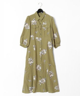 フラワー刺繍シャツワンピース Grace Continental Grace Continental グレースコンチネンタル 通販