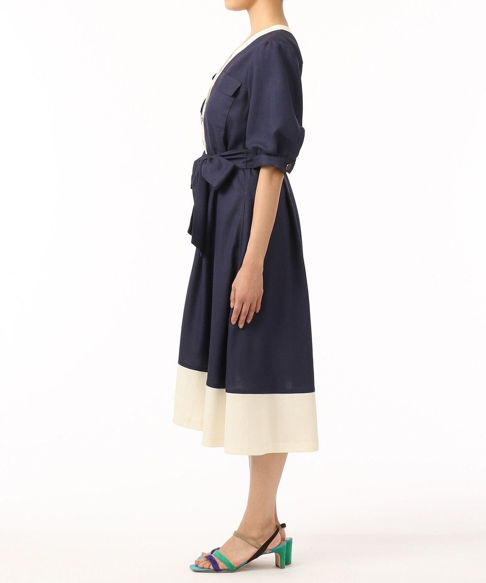 リネンタッチバイカラーワンピース Grace Continental Grace Continental グレースコンチネンタル 通販 リネンタッチバイカラーワンピース Grace Continental Grace Continental グレースコンチネンタル 通販