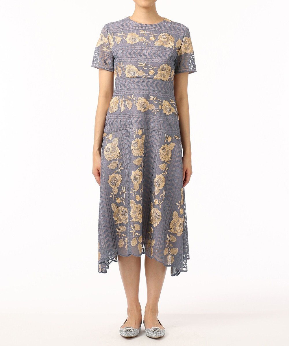 ライン刺繍ワンピース Grace Continental Grace Continental グレースコンチネンタル 通販 ライン刺繍ワンピース Grace Continental Grace Continental グレースコンチネンタル 通販