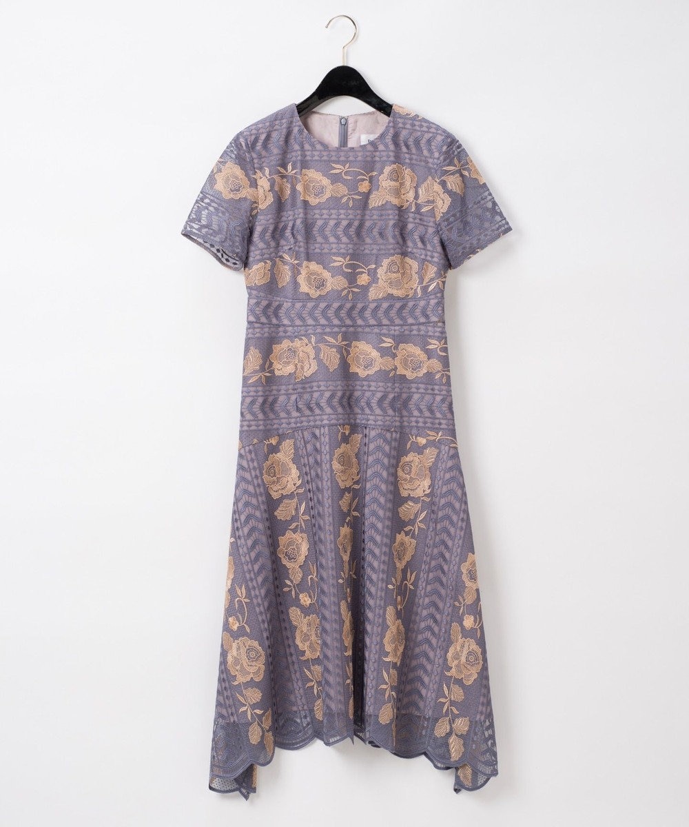 グレースコンチネンタルチュールフラワー刺繍ドレス