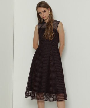 GRACE CONTINENTAL キカラインフレアドレス ネイビー