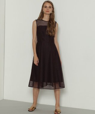 GRACE CONTINENTAL キカラインフレアドレス ネイビー