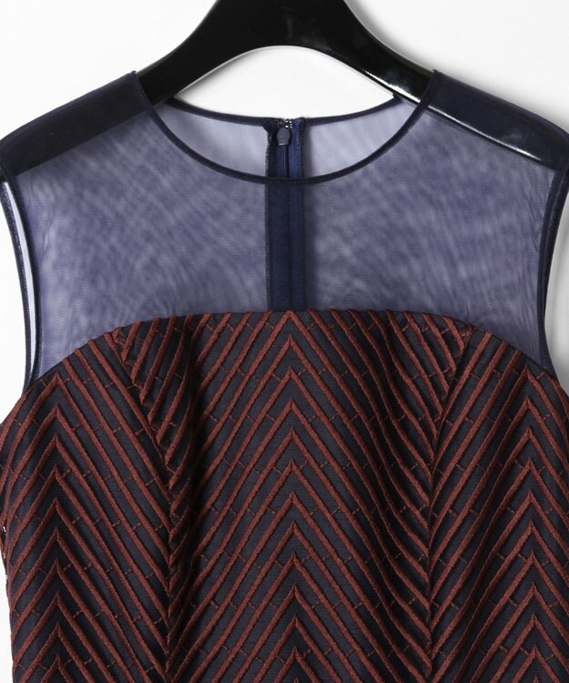 GRACE CONTINENTAL キカラインフレアドレス ネイビー