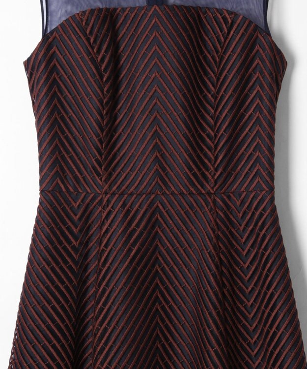 GRACE CONTINENTAL キカラインフレアドレス ネイビー