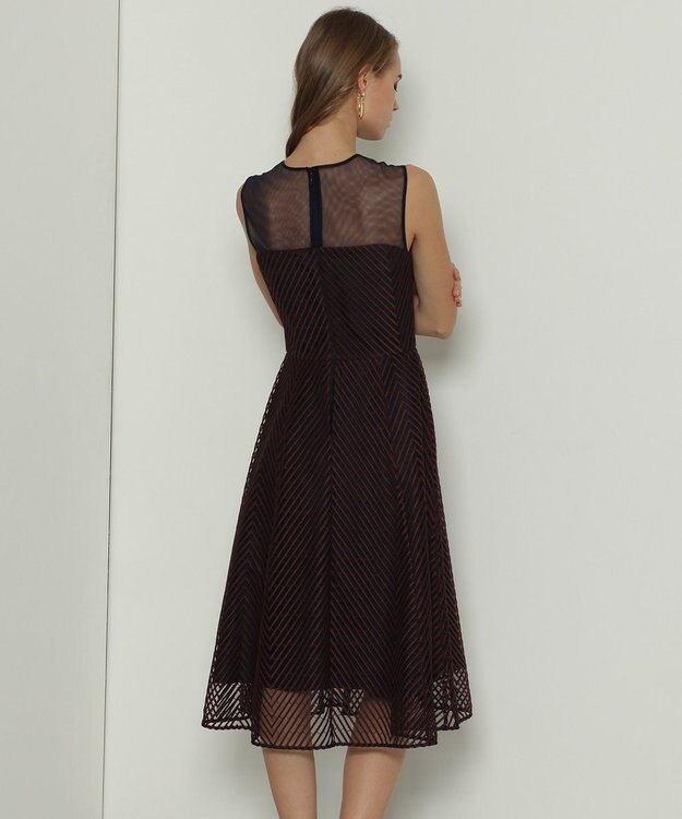 GRACE CONTINENTAL キカラインフレアドレス ネイビー