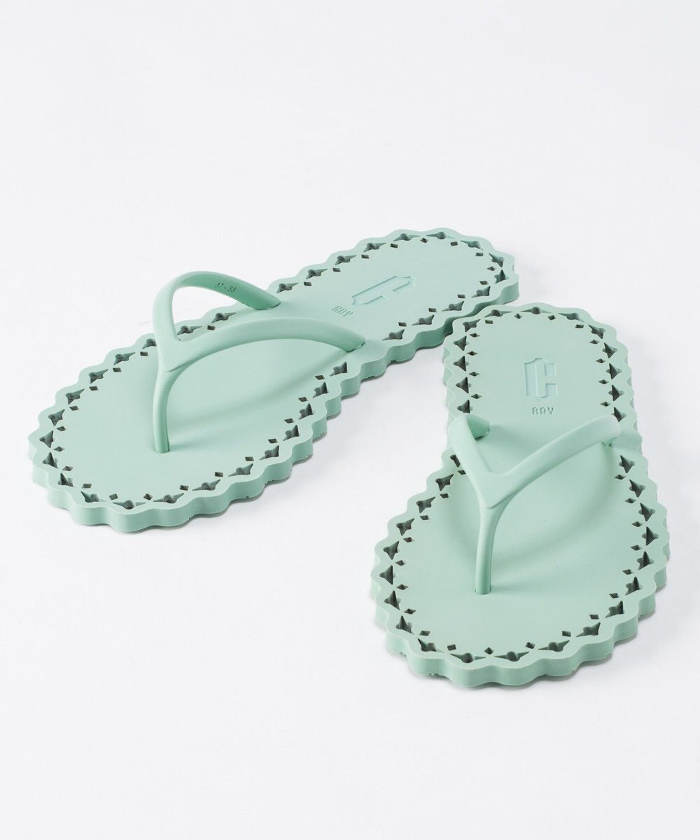 GRACE CONTINENTAL CARLOTHA カットワークサンダル ミント