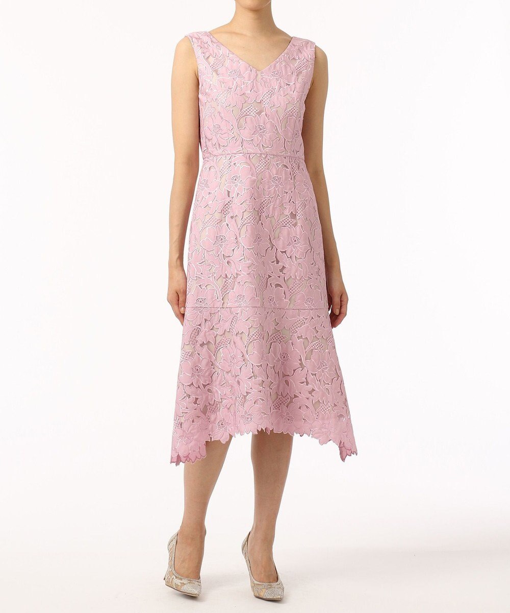 織り柄チェック grace class セミロングドレス | nongferndaddy.com