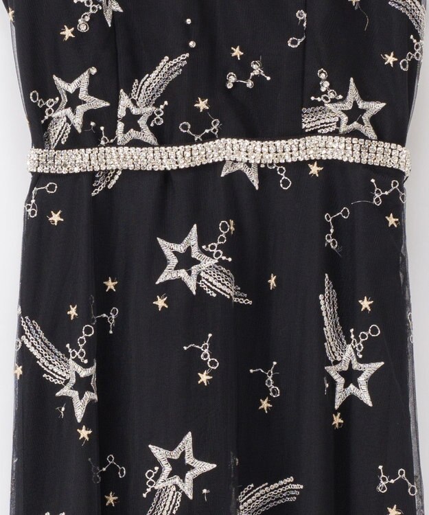 GRACE CONTINENTAL チュール刺繍ビジュードレス ブラック