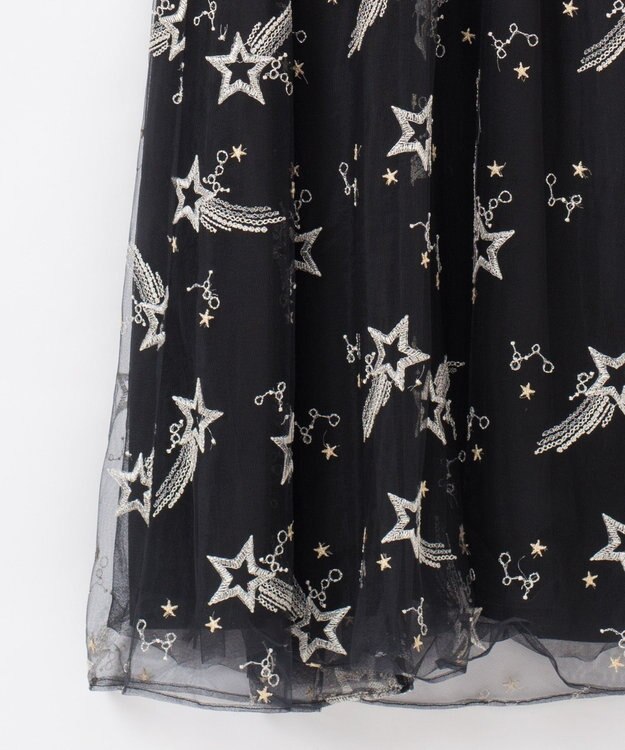 GRACE CONTINENTAL チュール刺繍ビジュードレス ブラック