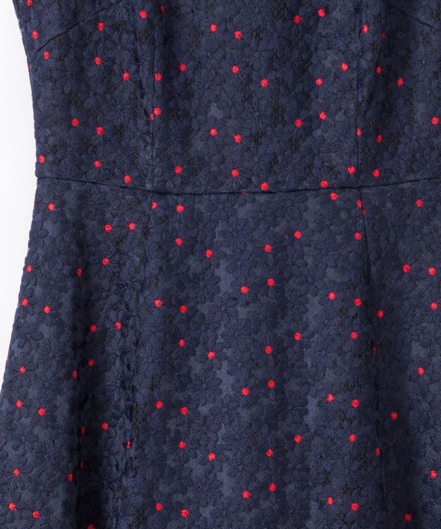 GRACECONTINENTAL ヴィンテージモチーフドレス　ネイビー フラワー配色刺繍ドレス / GRACE CONTINENTAL | GRACE
