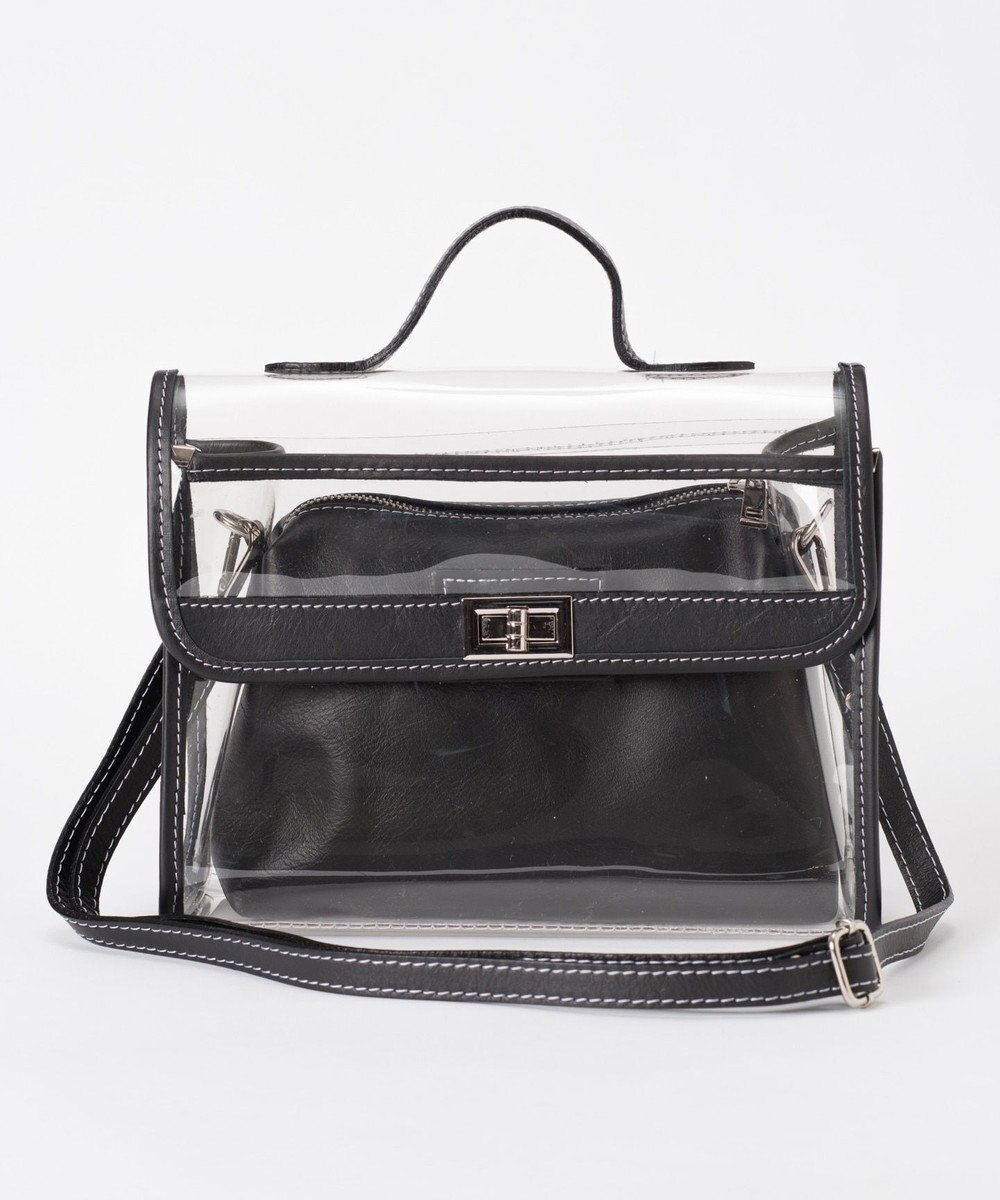 GRACE CONTINENTAL Maison Vincent ポーチ付PVCバッグ ブラック