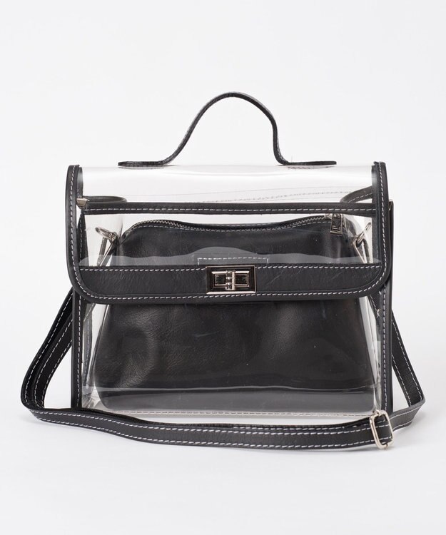 GRACE CONTINENTAL Maison Vincent ポーチ付PVCバッグ ブラック