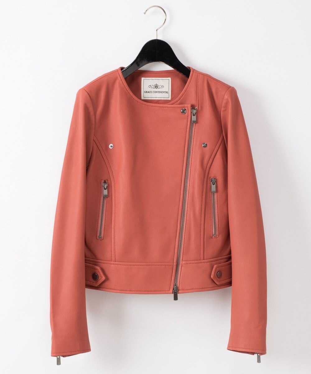 ノーカラーライダースジャケット Grace Continental Grace Continental グレースコンチネンタル 通販 ノーカラーライダースジャケット Grace Continental Grace Continental グレースコンチネンタル 通販