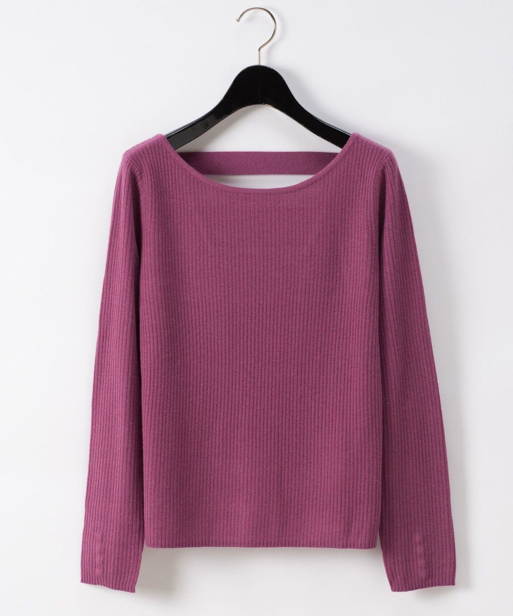 GRACE CONTINENTAL バックオープンニットトップ パープル