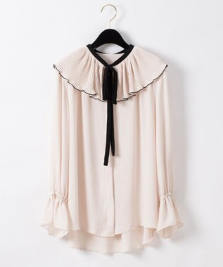 プリーツバイカラーブラウス Grace Continental Grace Continental グレースコンチネンタル 通販