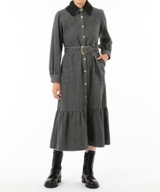 デニム刺繍衿ワンピース Grace Continental Grace Continental グレースコンチネンタル 通販