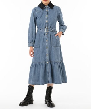 デニム刺繍衿ワンピース Grace Continental Grace Continental グレースコンチネンタル 通販