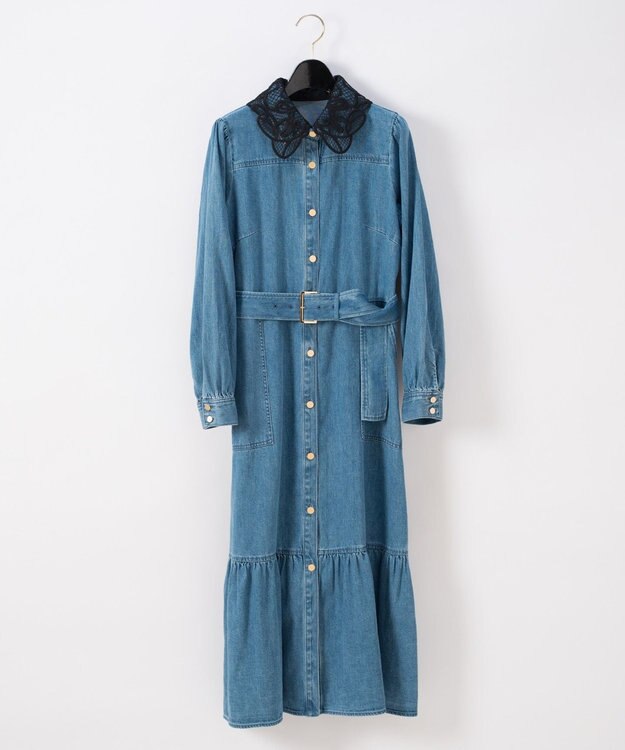 デニム刺繍衿ワンピース Grace Continental Grace Continental グレースコンチネンタル 通販 デニム刺繍衿ワンピース Grace Continental Grace Continental グレースコンチネンタル 通販