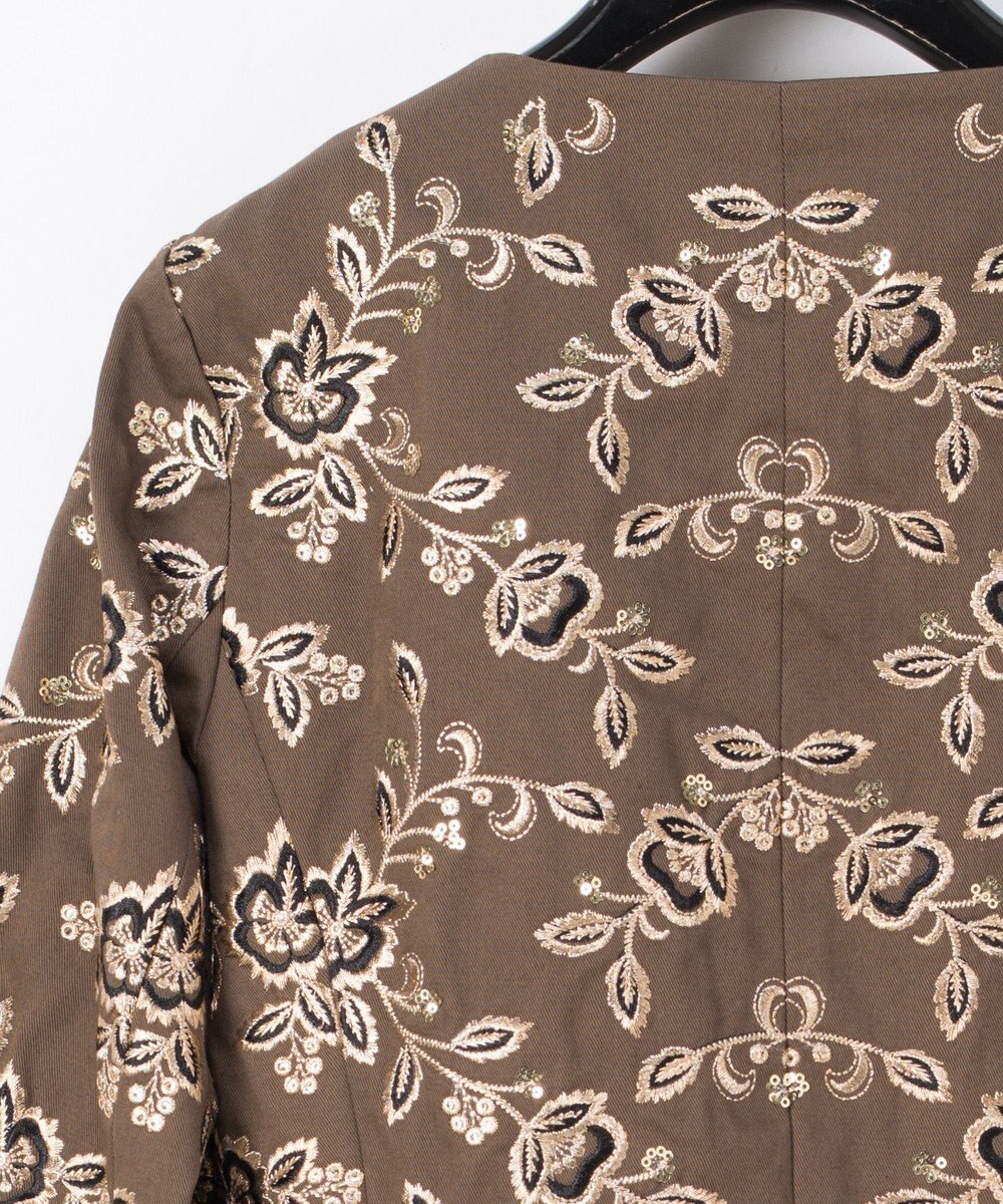 刺繍ノーカラージャケット Grace Continental Grace Continental グレースコンチネンタル 通販