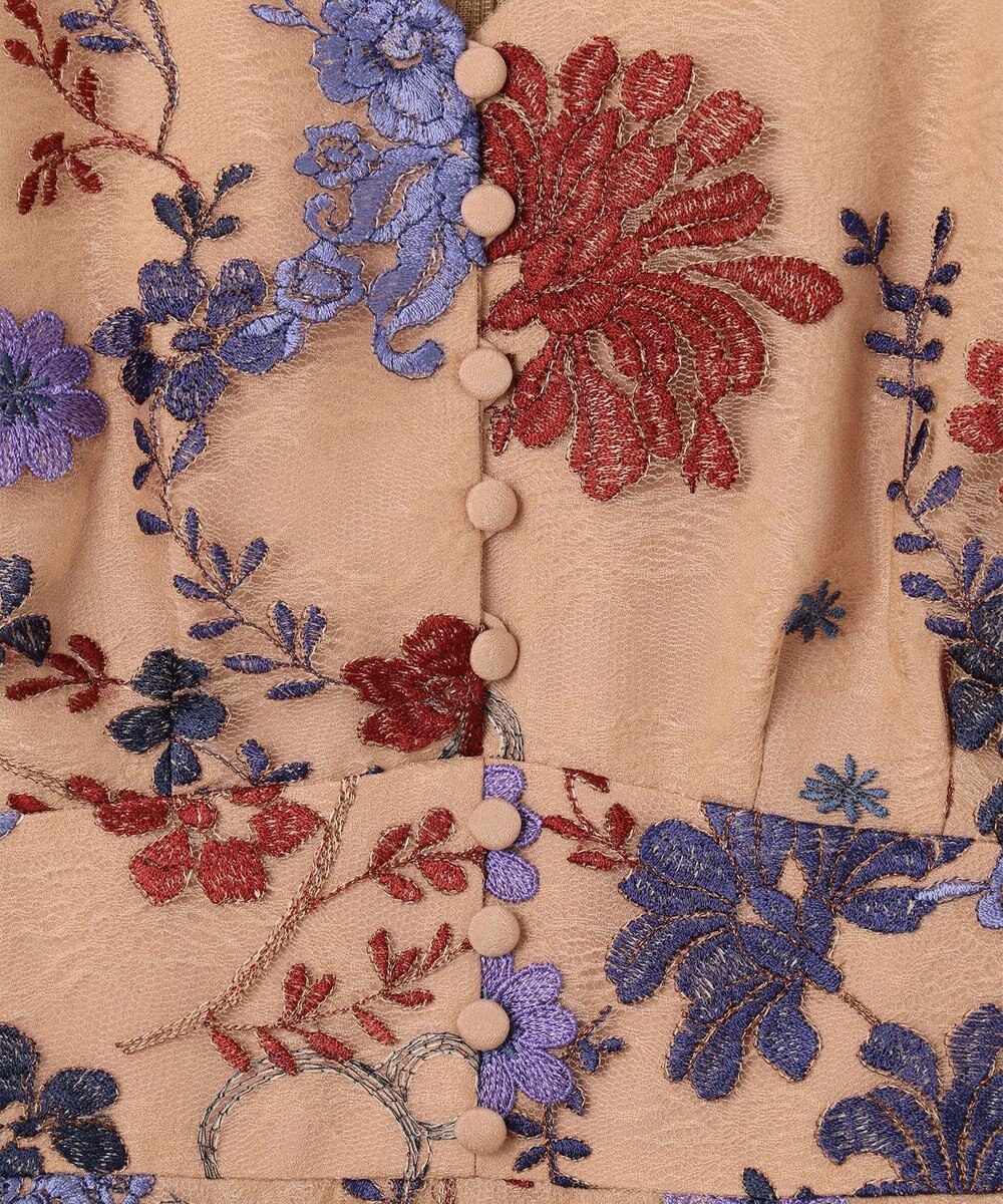 レース刺繍ワンピース ベージュ 36