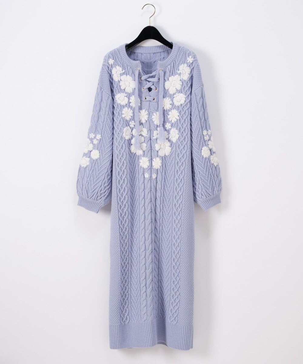 刺繍ケーブルニットワンピース Grace Continental Grace Continental グレースコンチネンタル 通販 刺繍ケーブルニットワンピース Grace Continental Grace Continental グレースコンチネンタル 通販
